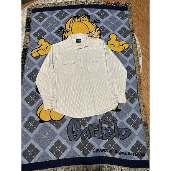 Vintage 90s Wrangler Double Pocket Pearl Snap Button Shirt - Picture 1 of 5